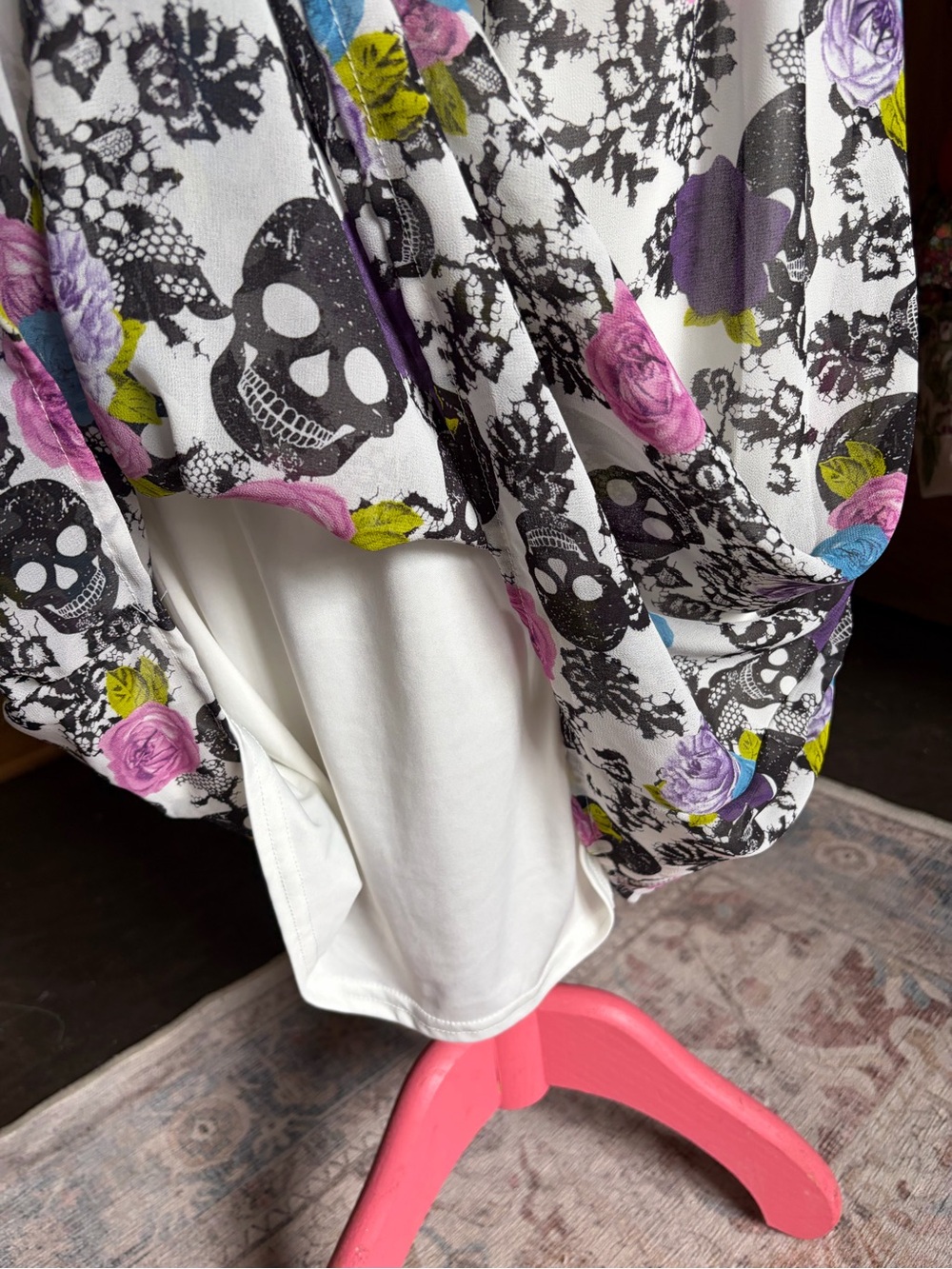 Soft Grunge Skull And Floral Dress - Picture 6 of 6